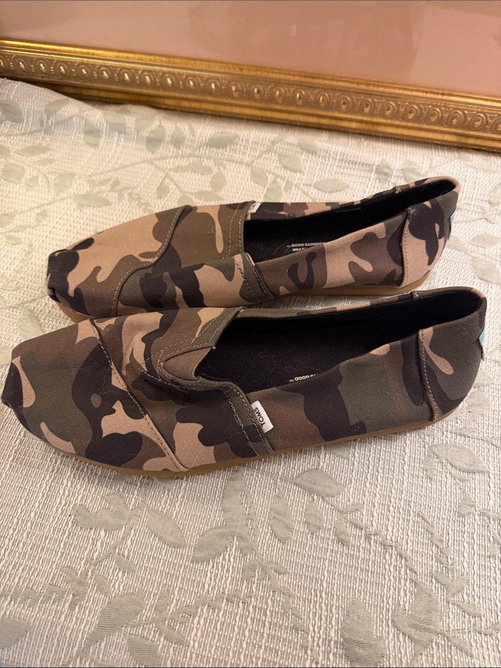 Toms Men's Camo Slip-On Loafers in Brown and Black